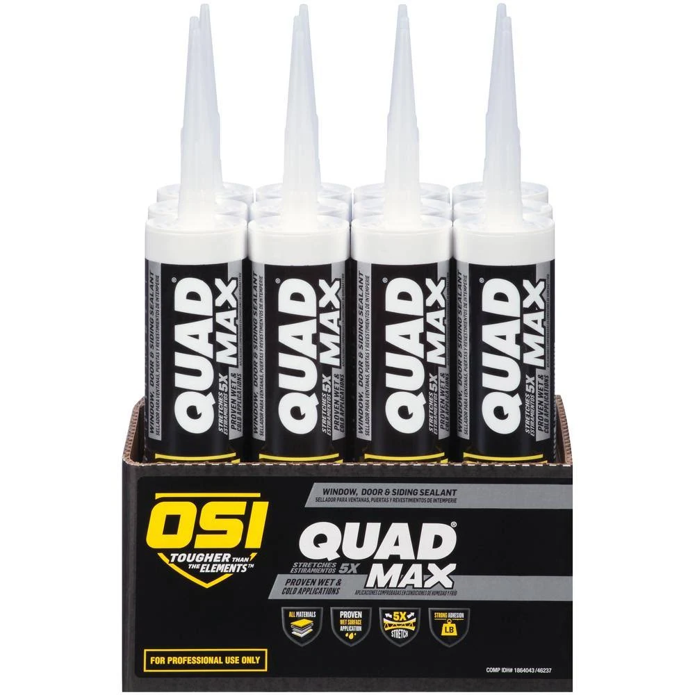 OSI Quad Max 9.5 fl. oz. Beige #418 Exterior/Interior Window, DOOR, Siding Sealant (12-Pack) 1869382