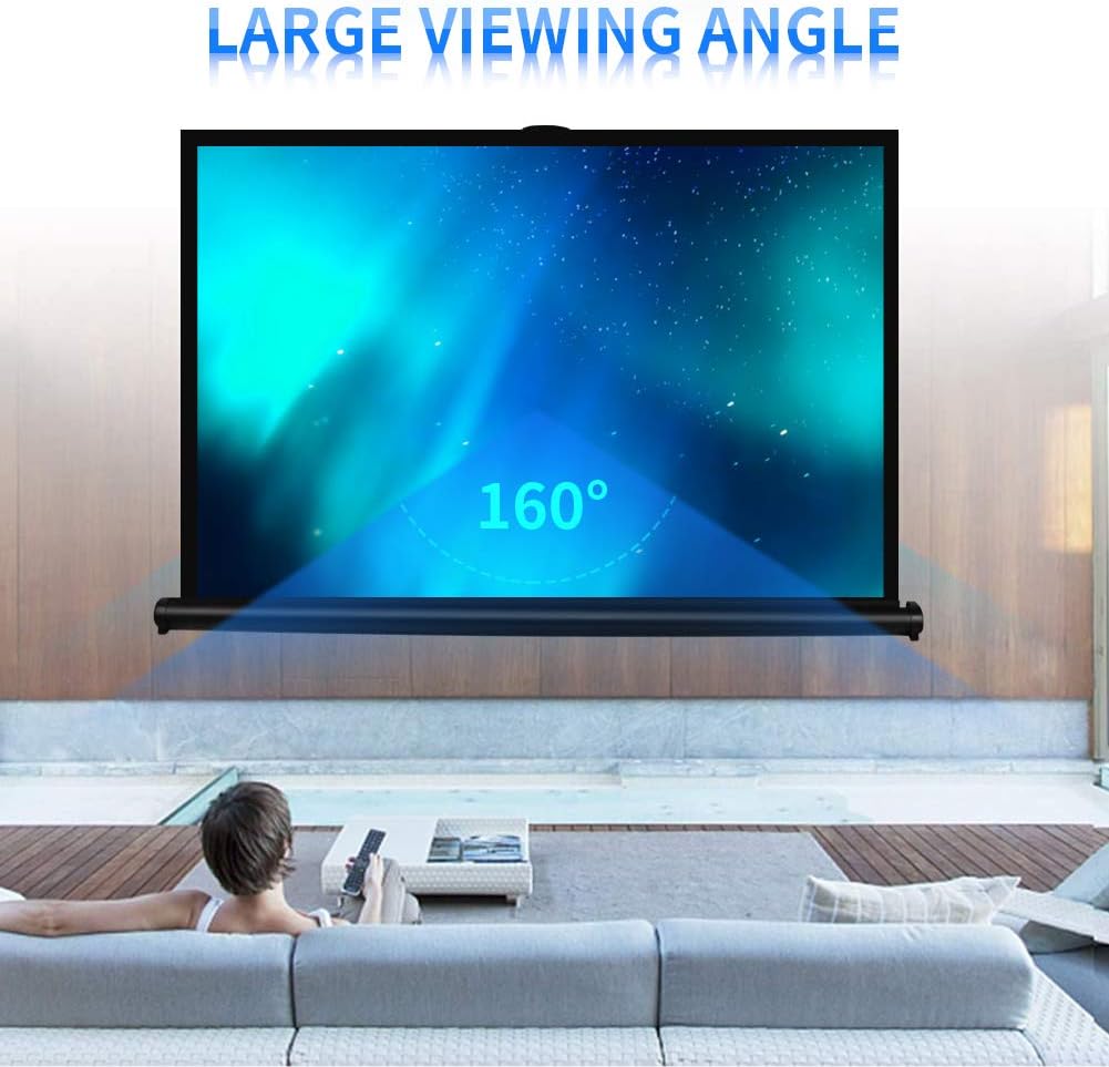 50-inch 4:3 Mobile Screen Table Top Portable Projector Screen Projector Screen Floor-Standing Projection Screen for Office School Meeting Classroom Home Pack of 2