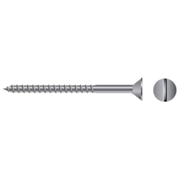 Fasco Fastener #10 x 1x22 Stainless Steel Slotted Flat-Head Wood Screws, 100-Pack | for Boats