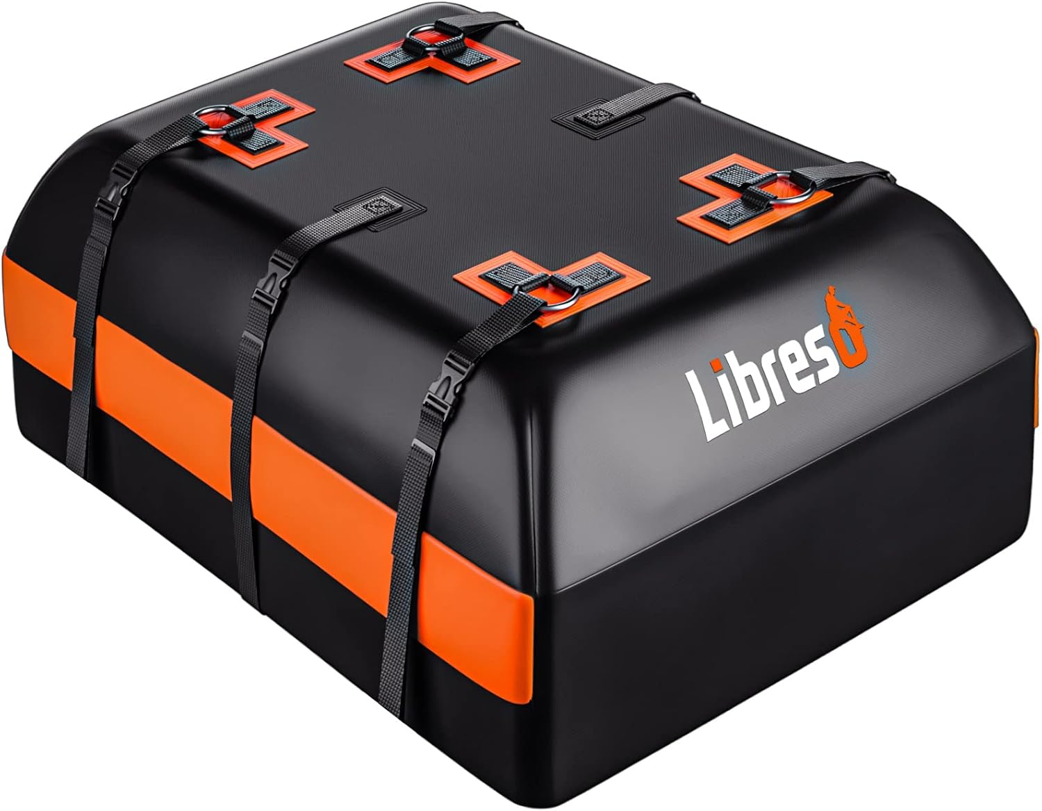 Car Rooftop Cargo Carrier Bag, 21 Cubic Feet 100% Waterproof Car Roof Bag for All Vehicle with/Without Racks - 180&deg; Rotation Hook Loop Straps, Anti-Slip Mat, 6 Door Hooks, Storage Bag