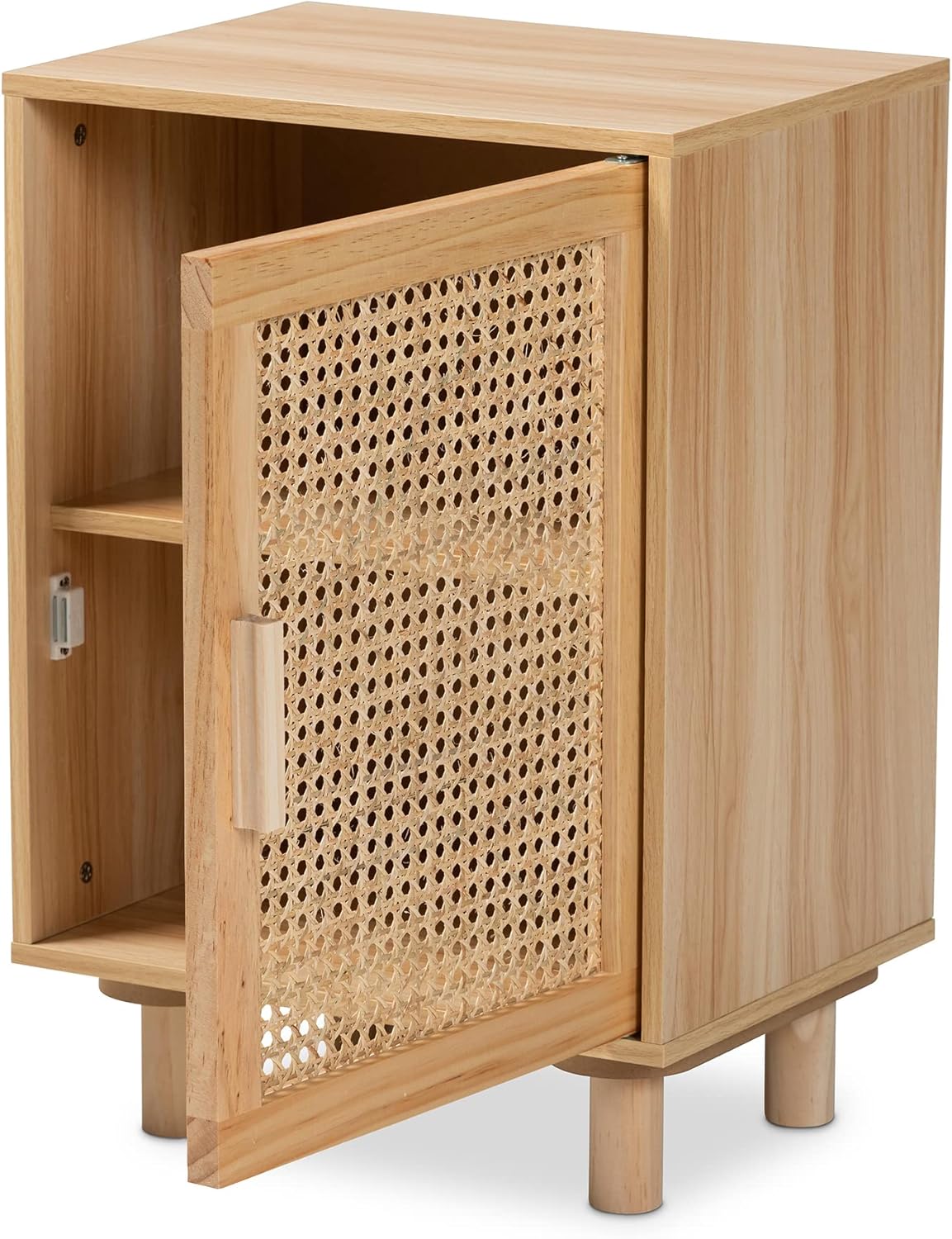 Baxton Studio Maclean Nightstands, Beige/Natural Brown