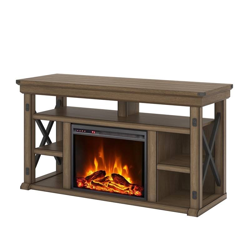 Beaumont Lane Fireplace TV Stand Up to 60x22 in Rustic Gray