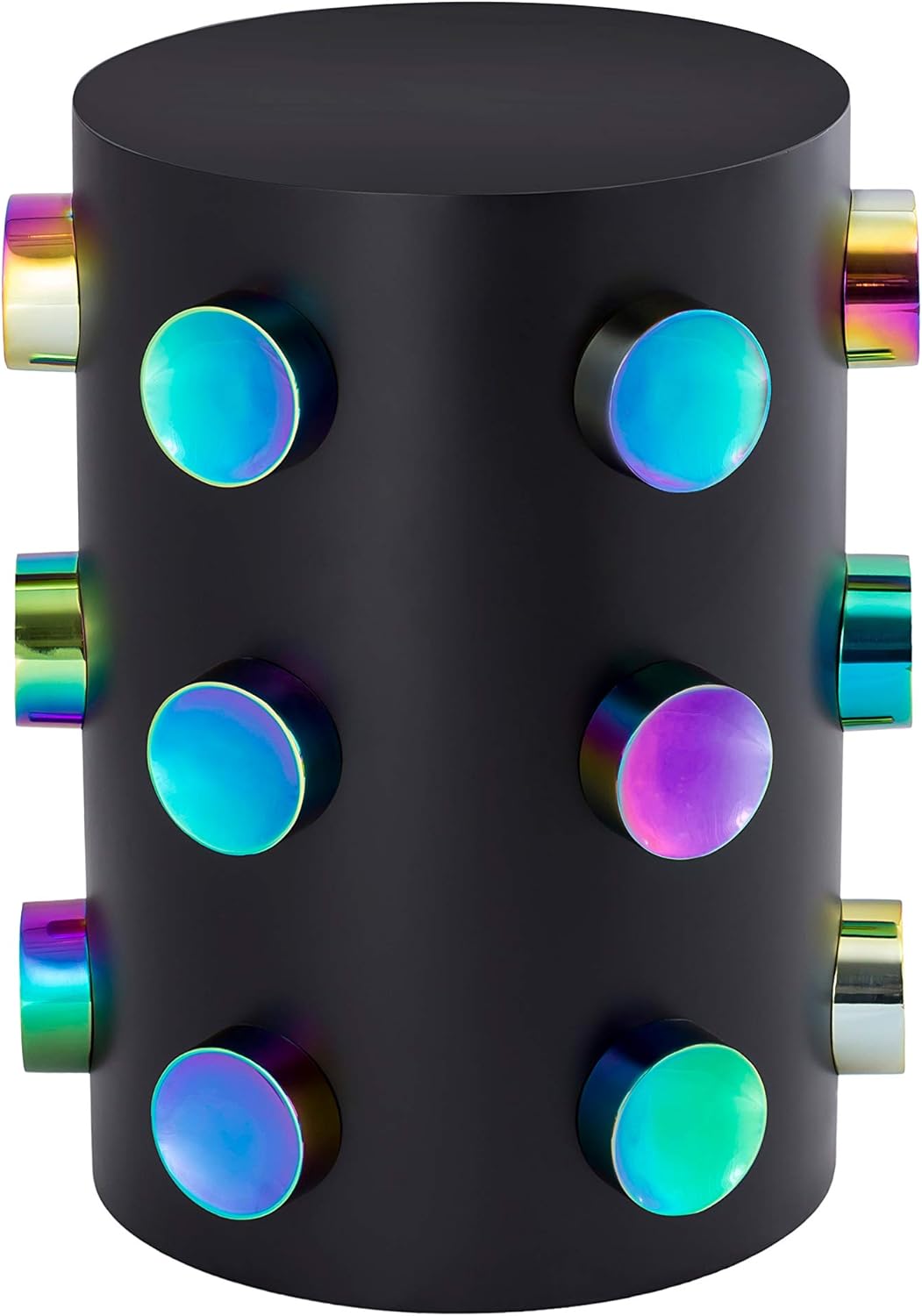 TOV Furniture Rockstar Modern Cylindrical Design Living Room Side Table, 18