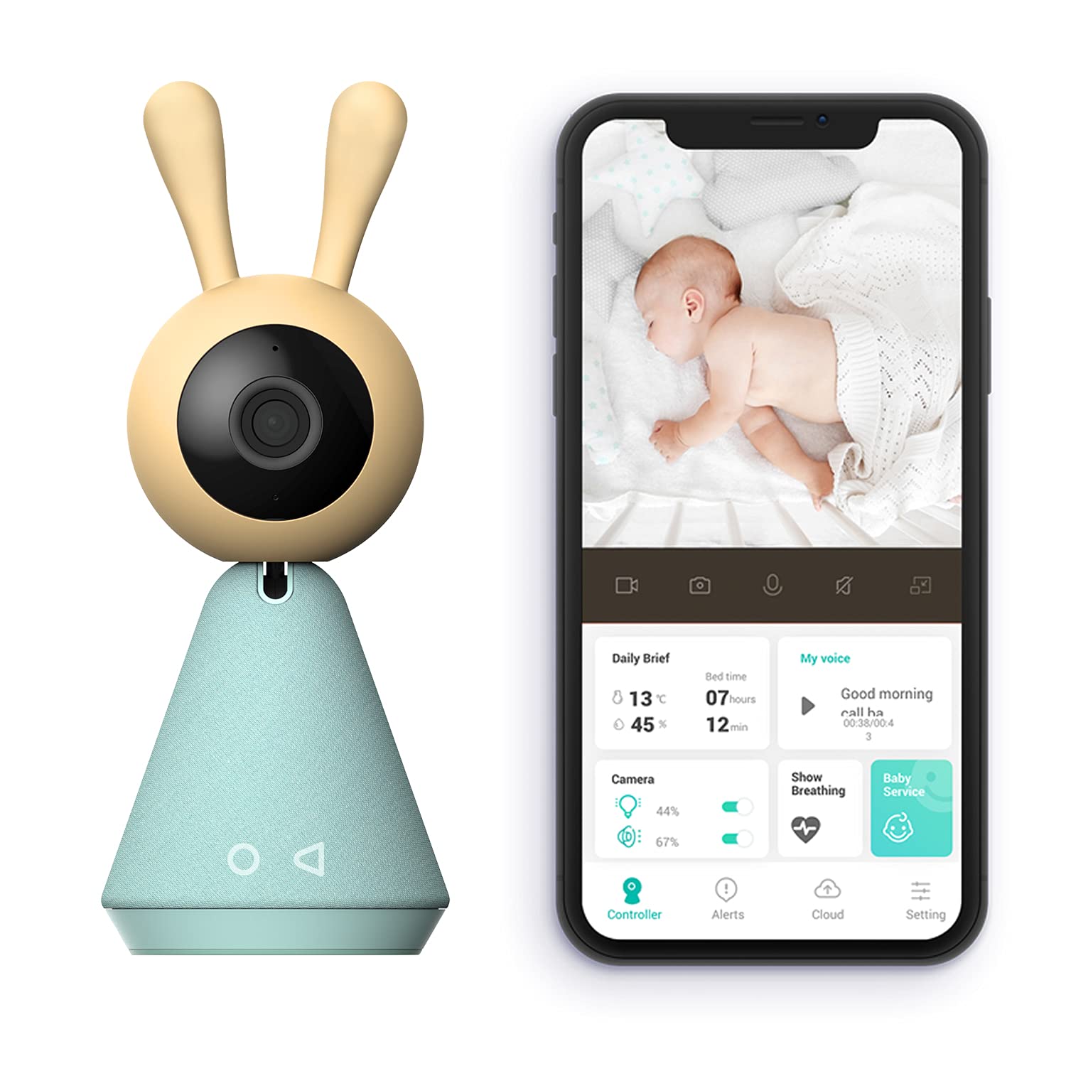 Kami by YI Smart Baby Monitor with Camera and Audio, Encrypted WiFi HD Video, Sleep Tracking, Night Vison and Light, 360&deg; Speaker, Room Temperature & Humidity Sensors, Works w/Alexa & Google