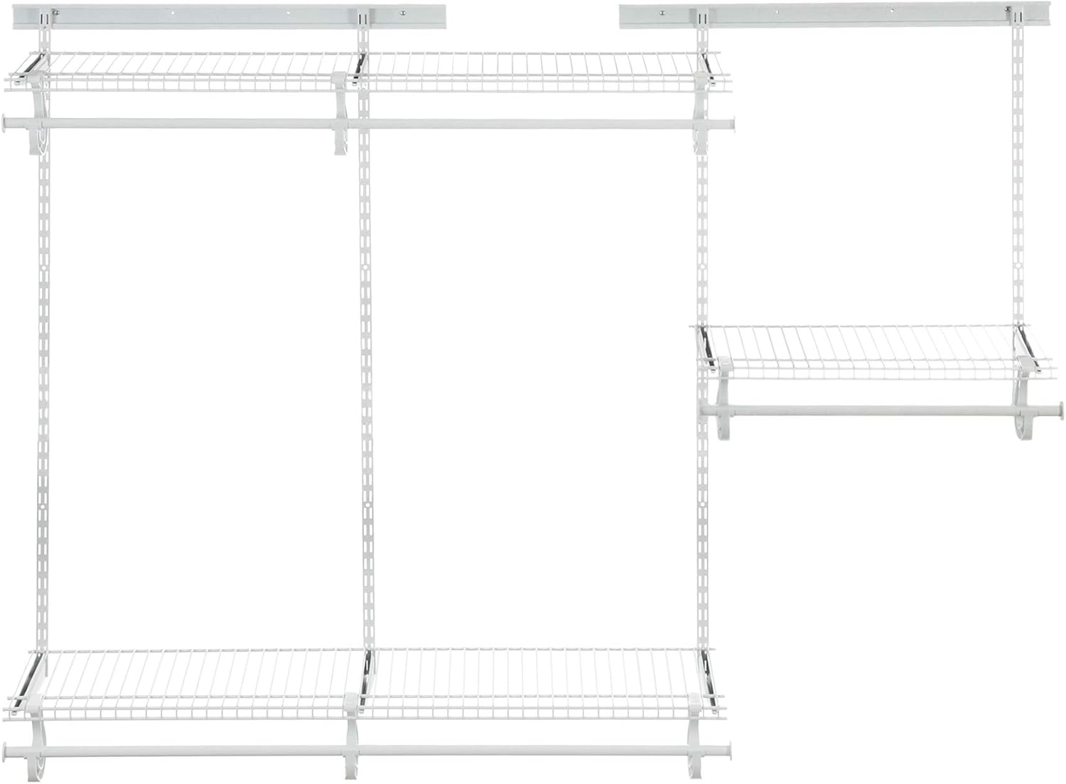ClosetMaid 22875 ShelfTrack 5ft. to 8ft. Adjustable Closet Organizer Kit, White