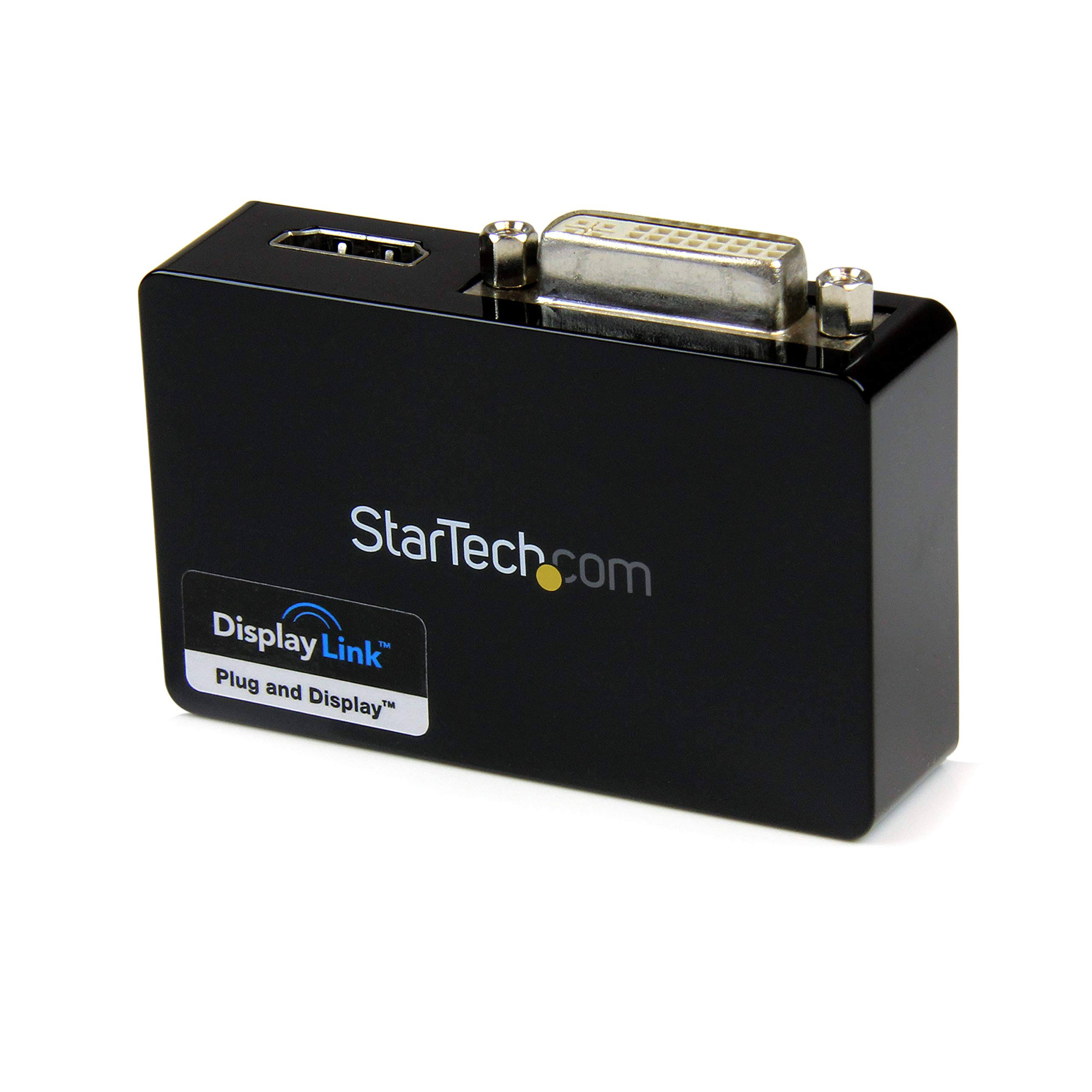 Startech USB 3.0 to HDMI u0026 DVI Dual Monitor External Video Card Adapter (Black) USB32HDDVII