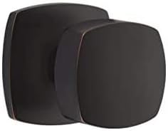 Emtek Privacy Set, Urban Modern Rosette, Freestone Knob (Satin Brass)