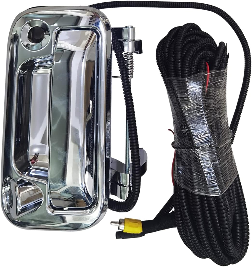 MUCO Backup Camera Rear Tailgate Handle Reverse View for 2005-2014 Ford F150 2008-2016 F250 F350 F450 F550 Chrome&nbsp;Rear View Packing Camera with 170&deg;Parking Viewing Angle Waterproof