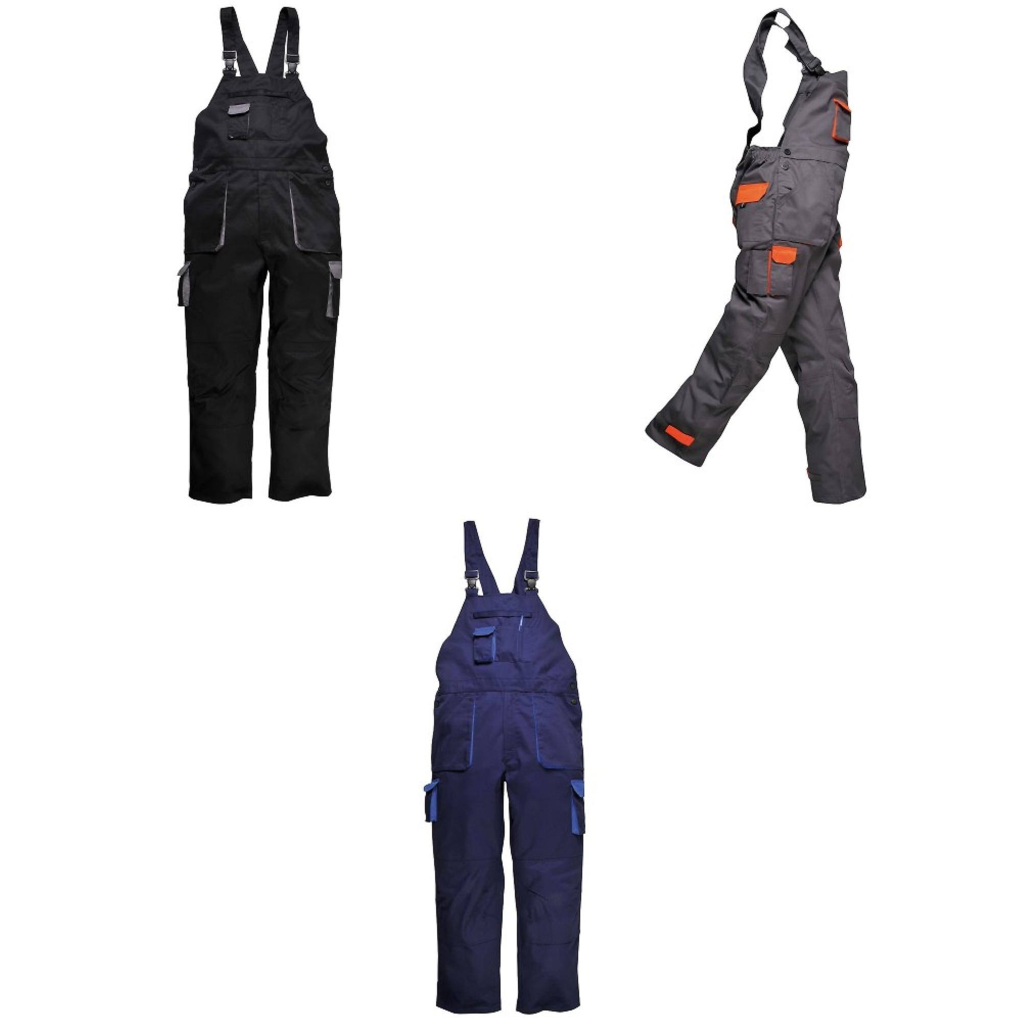 Portwest Contrast Bib u0026 Brace / Workwear / L x Regular / Gray/Orange