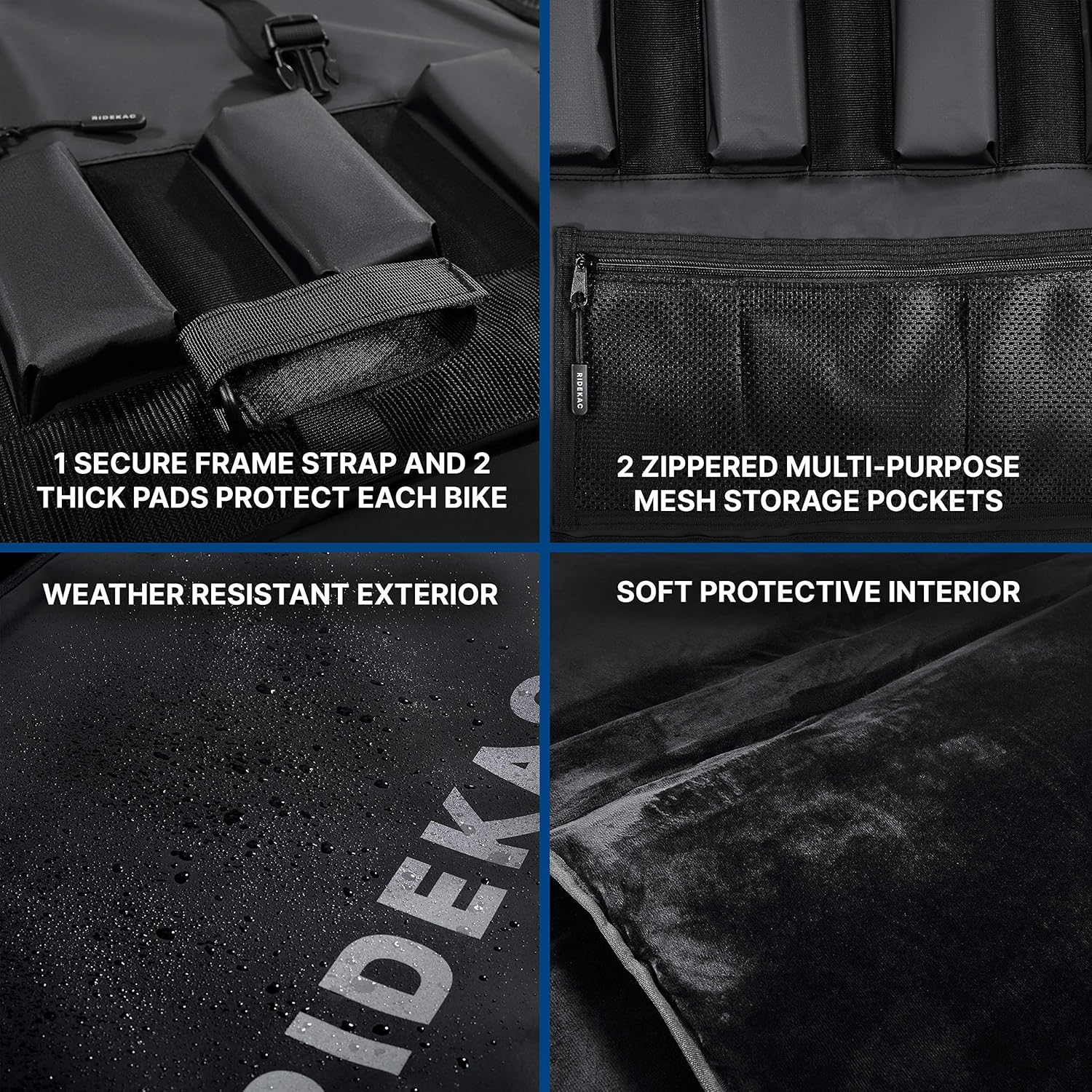 Ride KAC Bike Tailgate Pad for Trucks with 2 Storage Pockets for Tools and Gear, Carry Mountain, Road, Or Gravel Bikes, 54