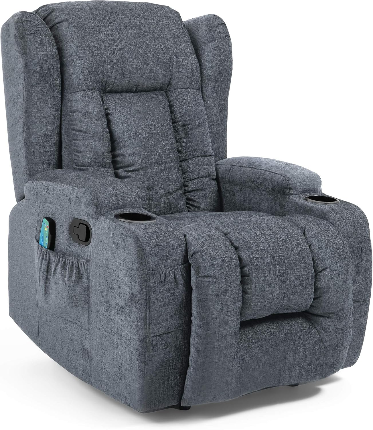 Christopher Knight Home Lavonia Massage Recliner, Navy Blue + Black
