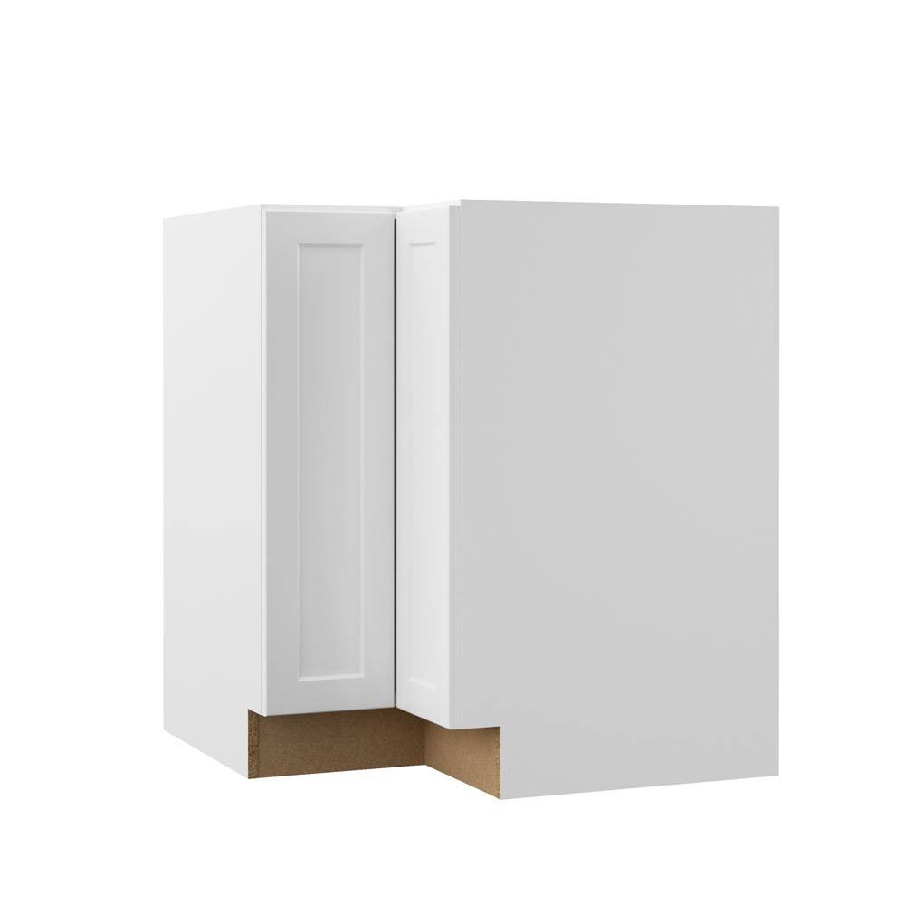 Hampton Bay Designer Series Melvern Assembled 33x34.5x20.25 in. EZ Reach Corner Base Kitchen Cabinet in White