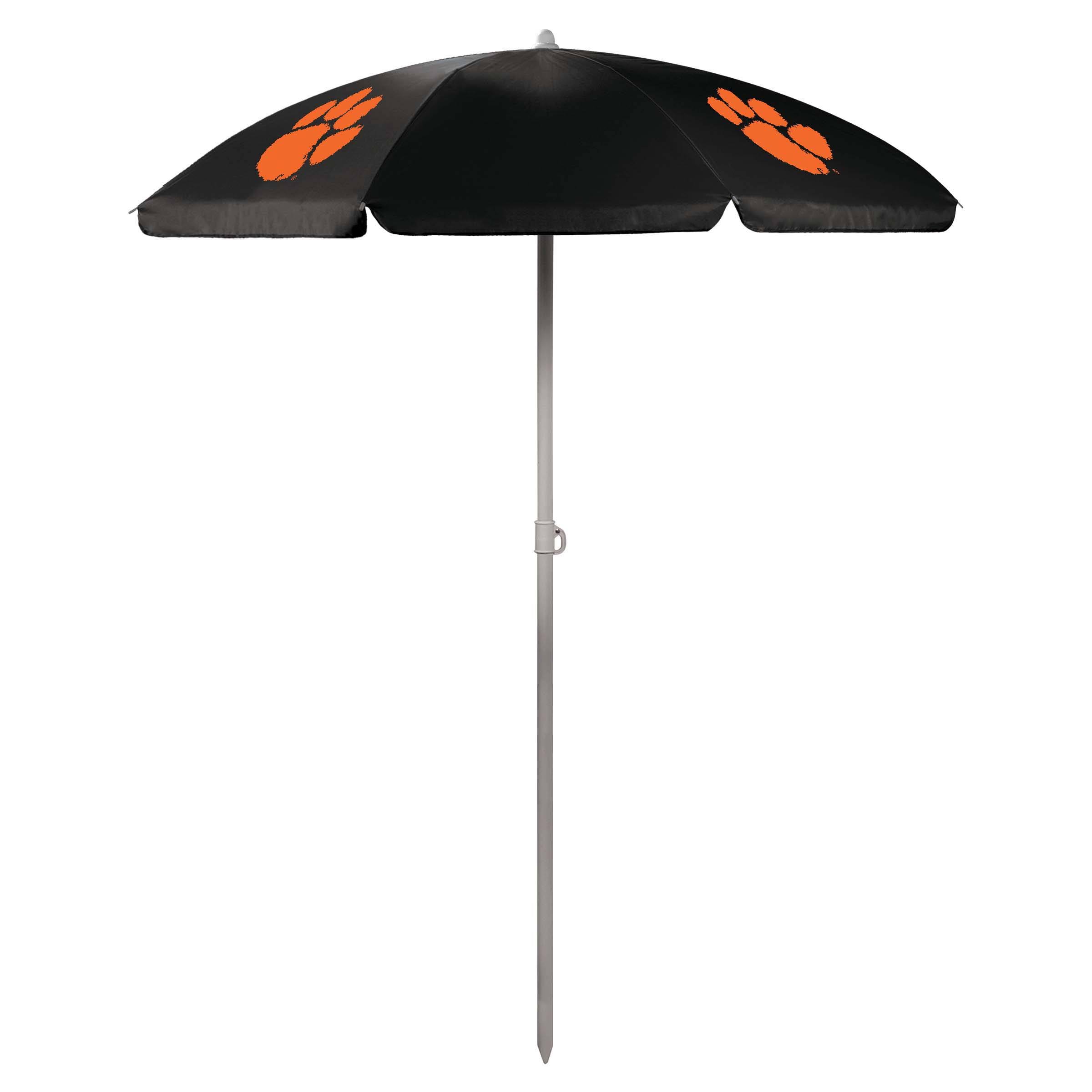 Picnic Time Clemson Tigers Portable Beach Umbrella, Black
