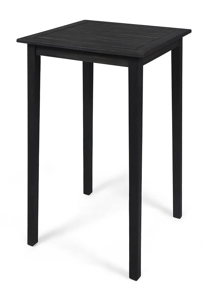 Noble House Polaris Outdoor Acacia Wood Bar Table in Dark Gray