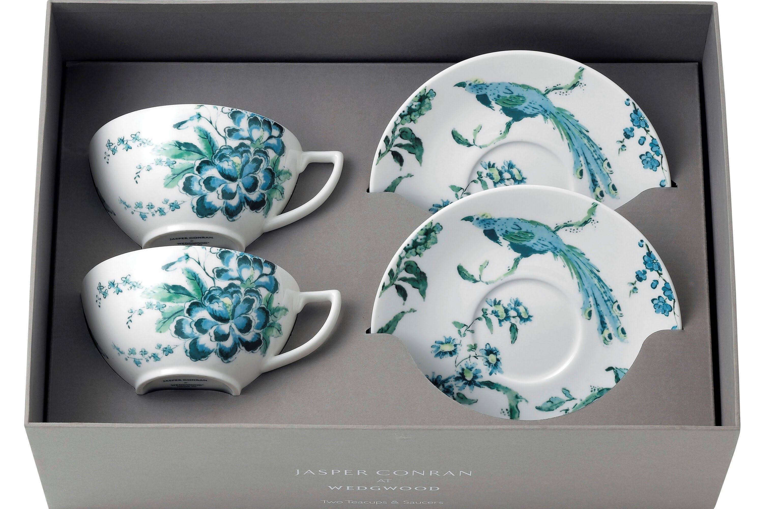 Wedgwood Jasper Conran Chinoiserie White Teacup and Saucer (Pair)
