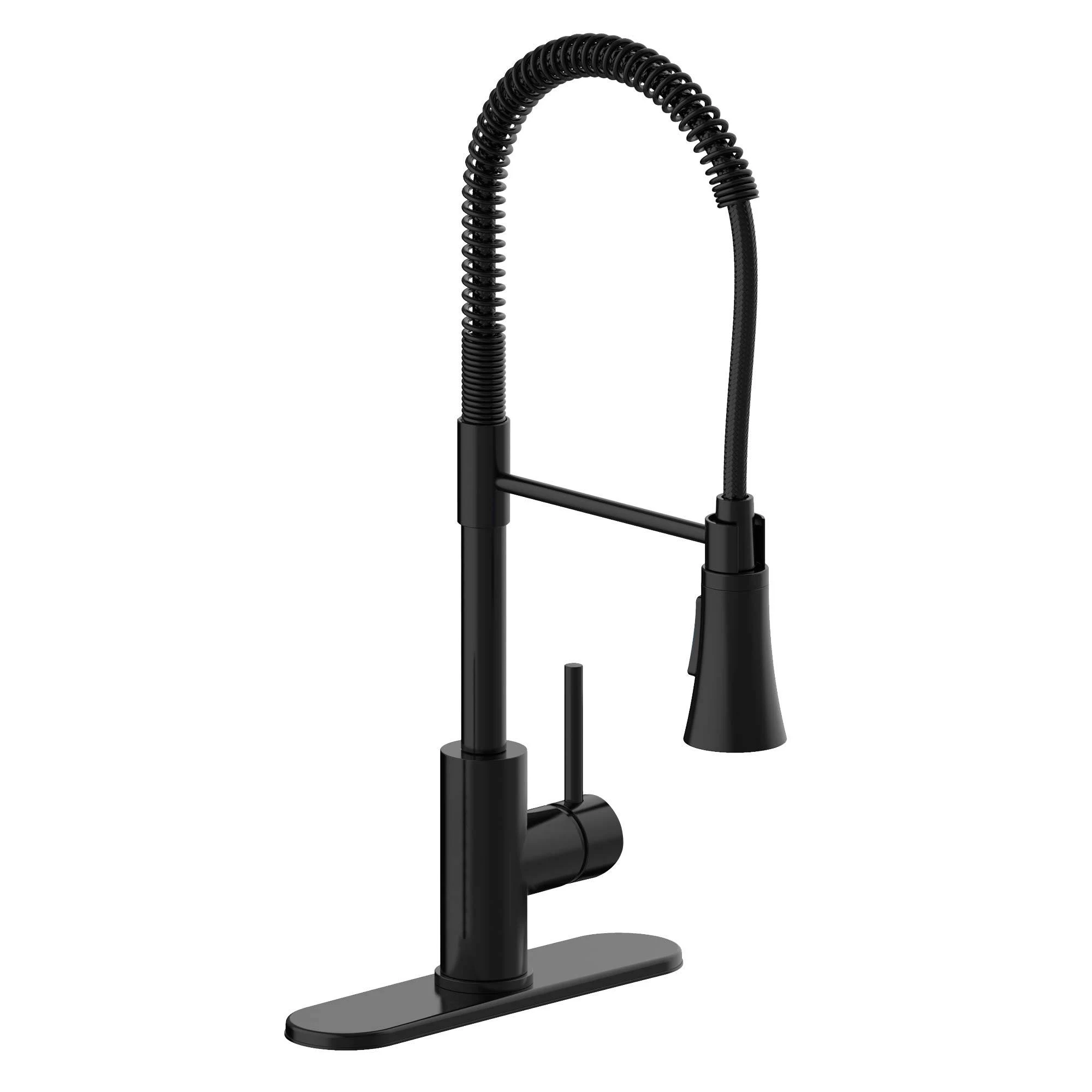 Design House 593889 Spencer Single Handle Commercial Style Chef Kitchen Faucet, Matte Black