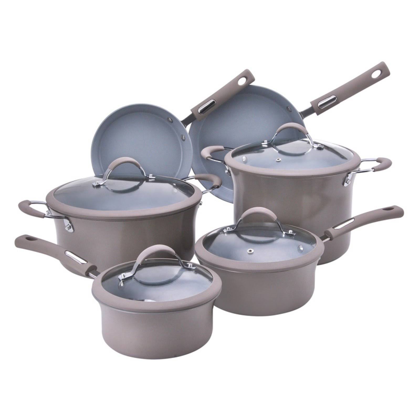 Hamilton Beach - Cookware set - non-stick - champagne with gray interior