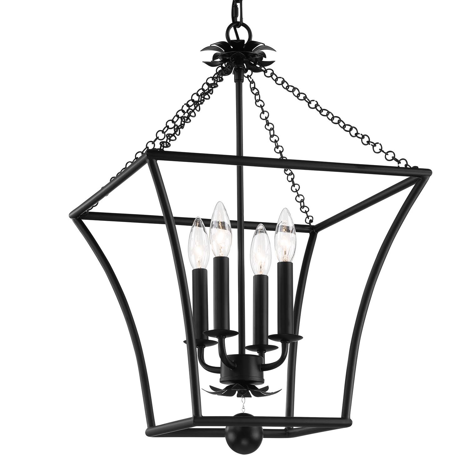 Crystorama Broche 4 Light Lantern - Matte Black - 516-MK