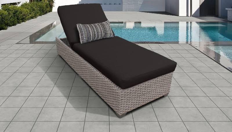 TK Classics Monterey Chaise Outdoor Wicker Patio Furniture in Black