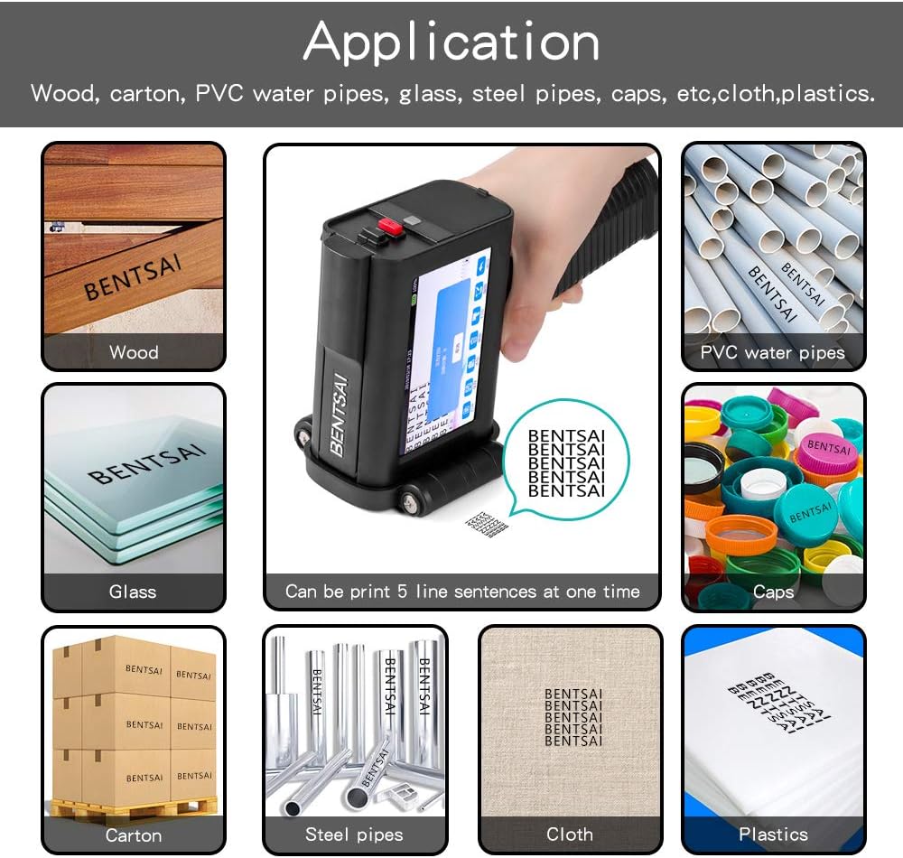 BENTSAI Original Solvent Quick Dry Ink Cartridge for BENTSAI Handheld Inkjet Printer BT-HH6105B2/BT-HH6105B3 (Black)