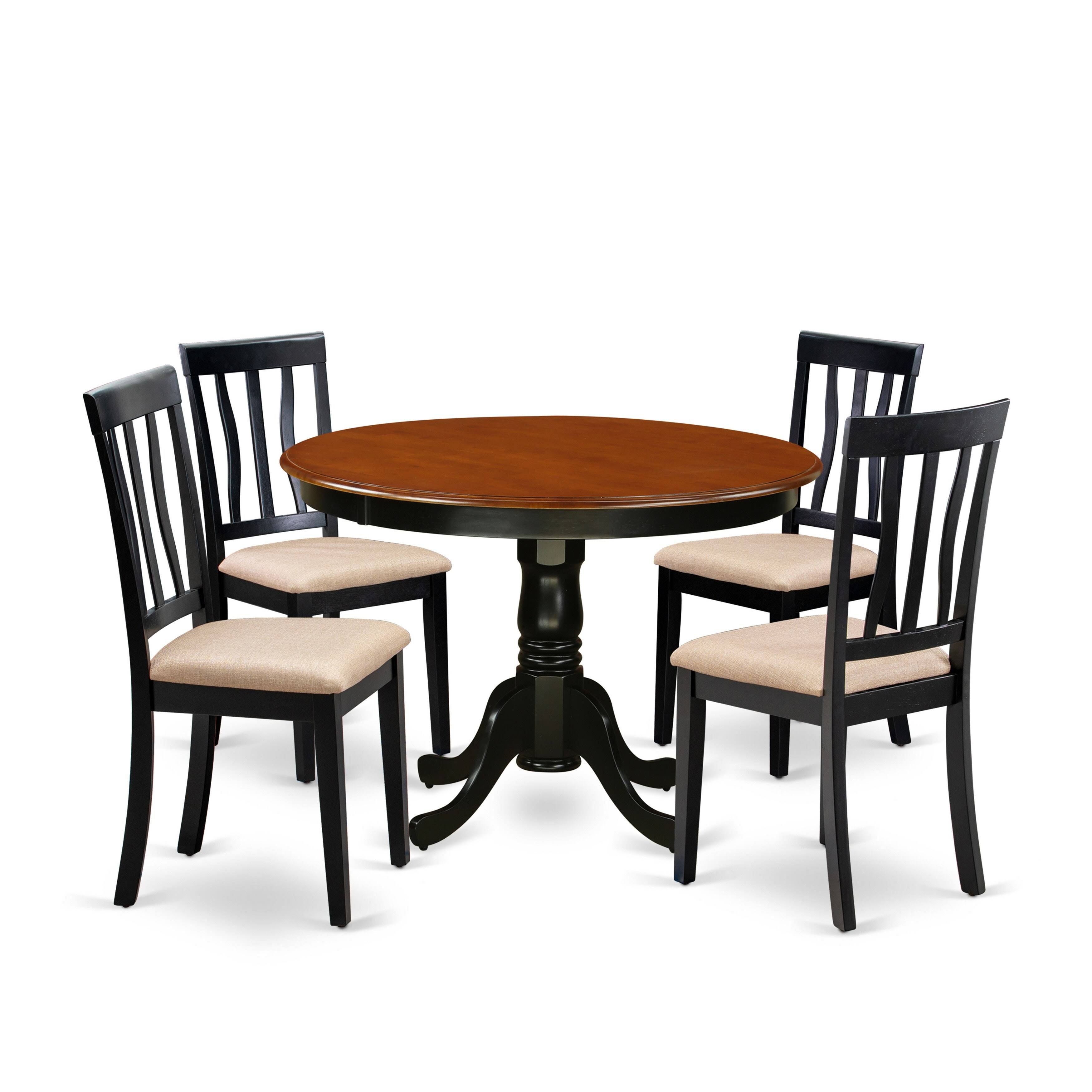 East West Furniture Hartland 5 Piece Splat Back Dining Table Set