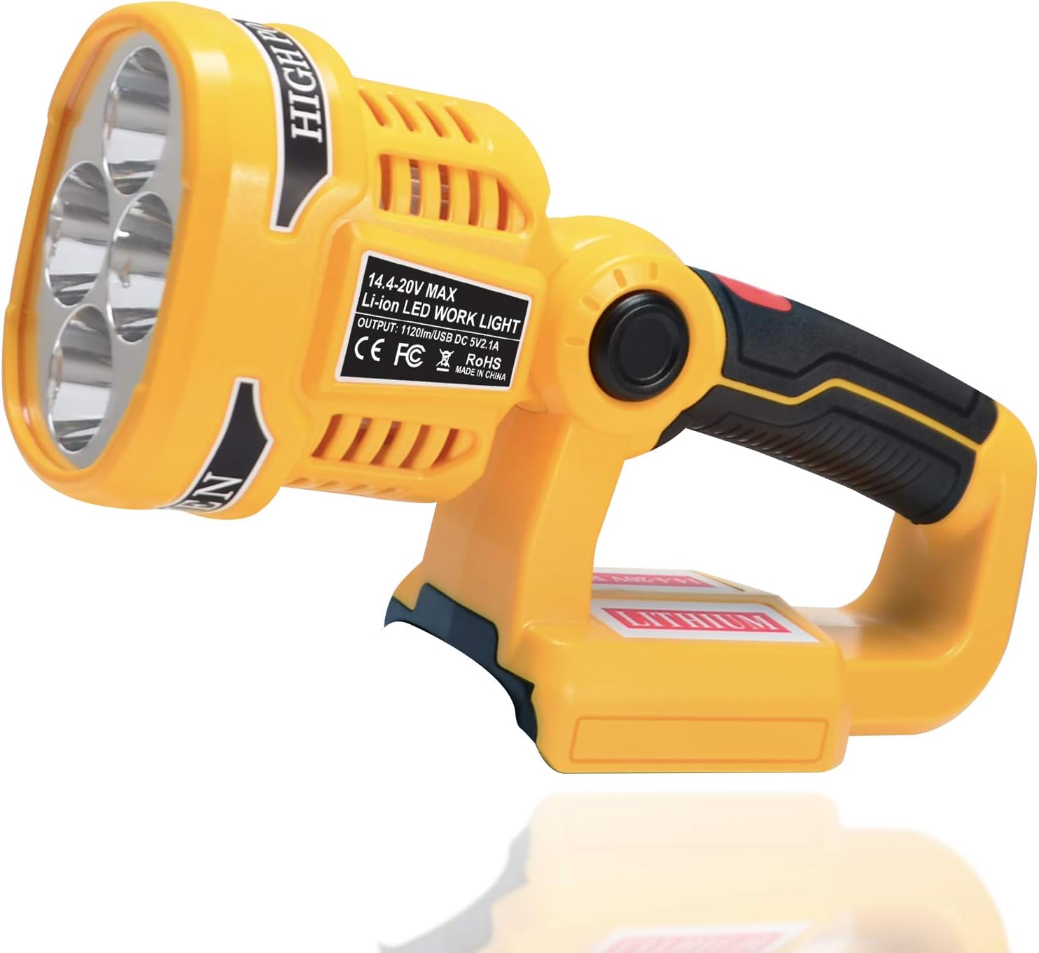 LUSAF Work Light Replacement for DeWalt 20V Max LED Tool Light DCL043 Flashlight DCL040, 12W 1120LM Flood Light Compatible with DeWalt 20V Max Lithium ion Battery… Pack of 2