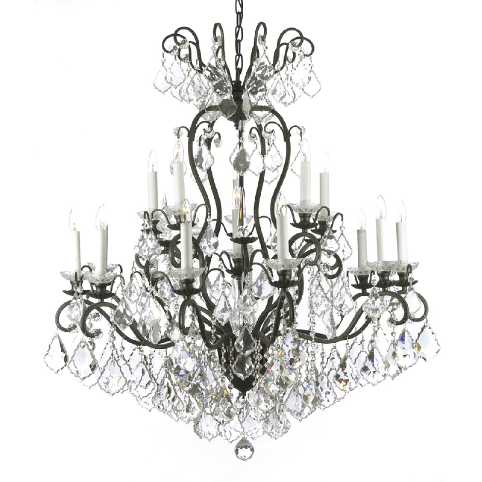 Gallery T40-463 Versailles 16 Light 2 Tier Crystal Chandelier - Black