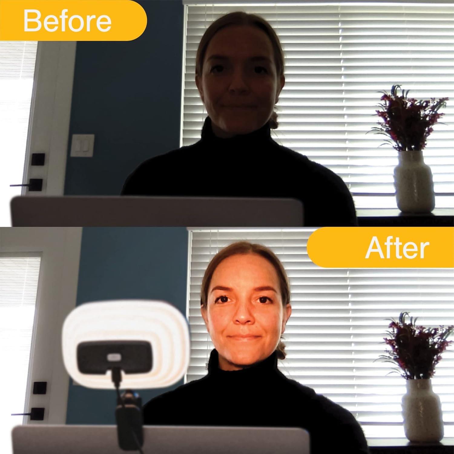 Zumy Laptop Video Light with Padded Computer Clip, Portable, USB Powered with 4 Light Levels, Designed for Video Conference Lighting Pack of 2