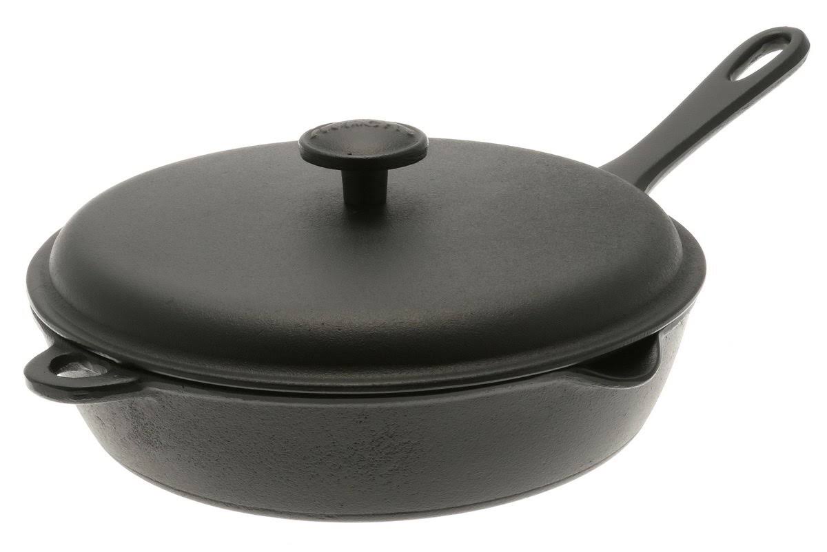 Iwachu 410-682 9-1/2x22 Cast Iron Frying Pan with Lid, Medium, Black