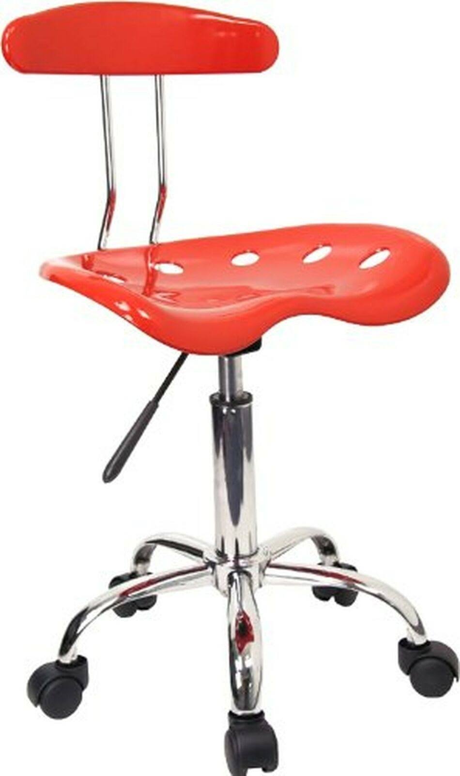 Flash Furniture Vibrant Red and Chrome Swivel Task Chair with Tractor Seat
