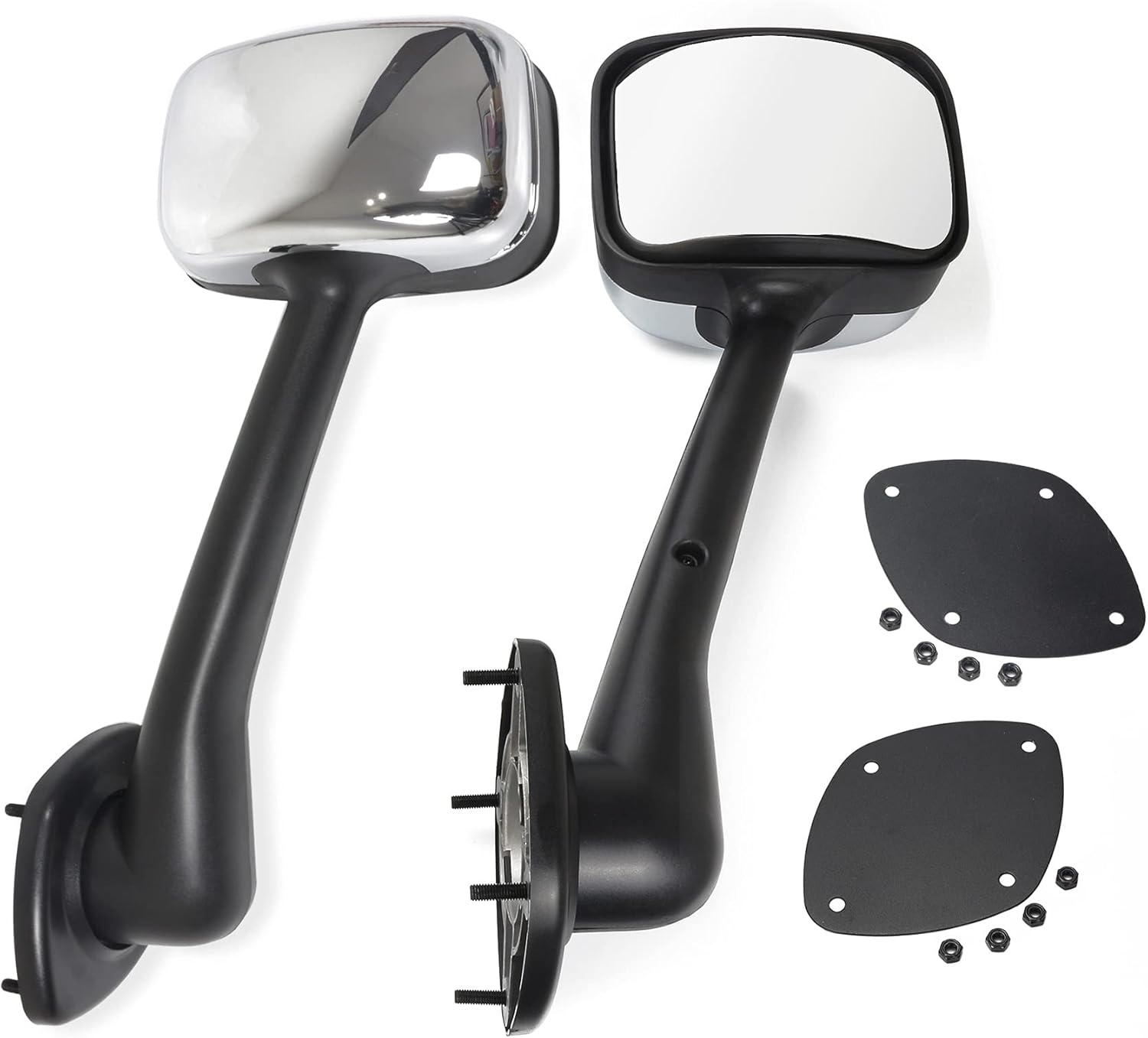 CPOWACE Pair Hood Mirrors Kit Driver and Passenger Sides Fit for Freightliner Cascadia (Chrome)