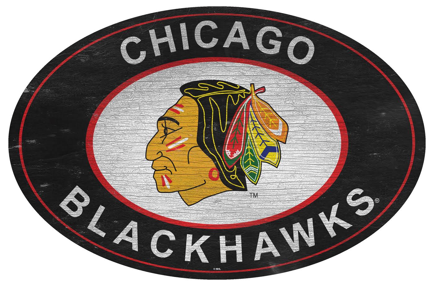 Chicago Blackhawks 46x22 Heritage Logo Oval Sign