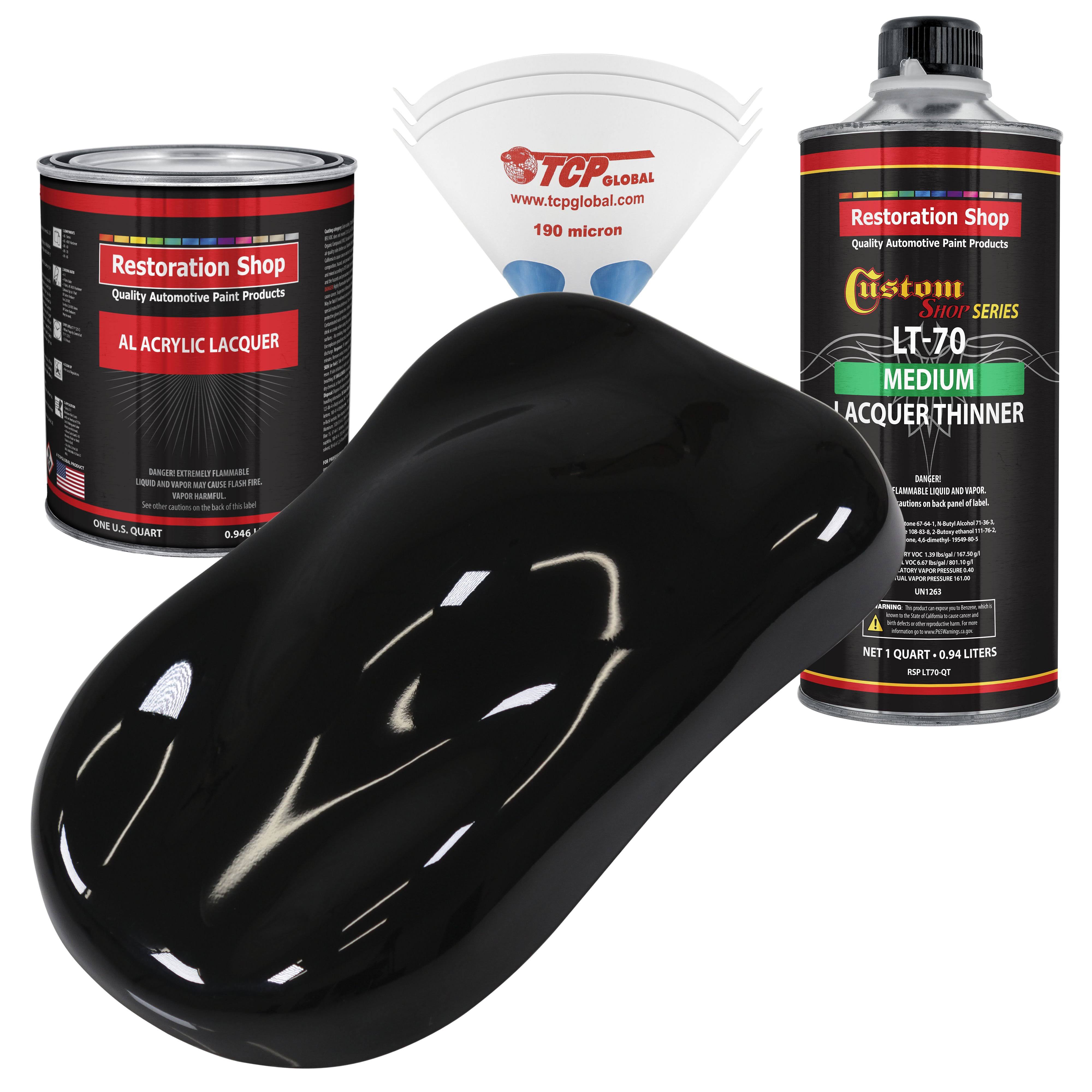 Restoration Shop - Boulevard Black Acrylic Lacquer Auto Paint - Complete Quart Paint Kit with Medium Thinner