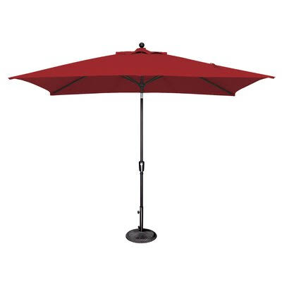Launceston 10& x 6.5& Rectangular Market Umbrella Sol 72 Outdoor Fabric Color: Solefin / Really Red, Frame Color: Black