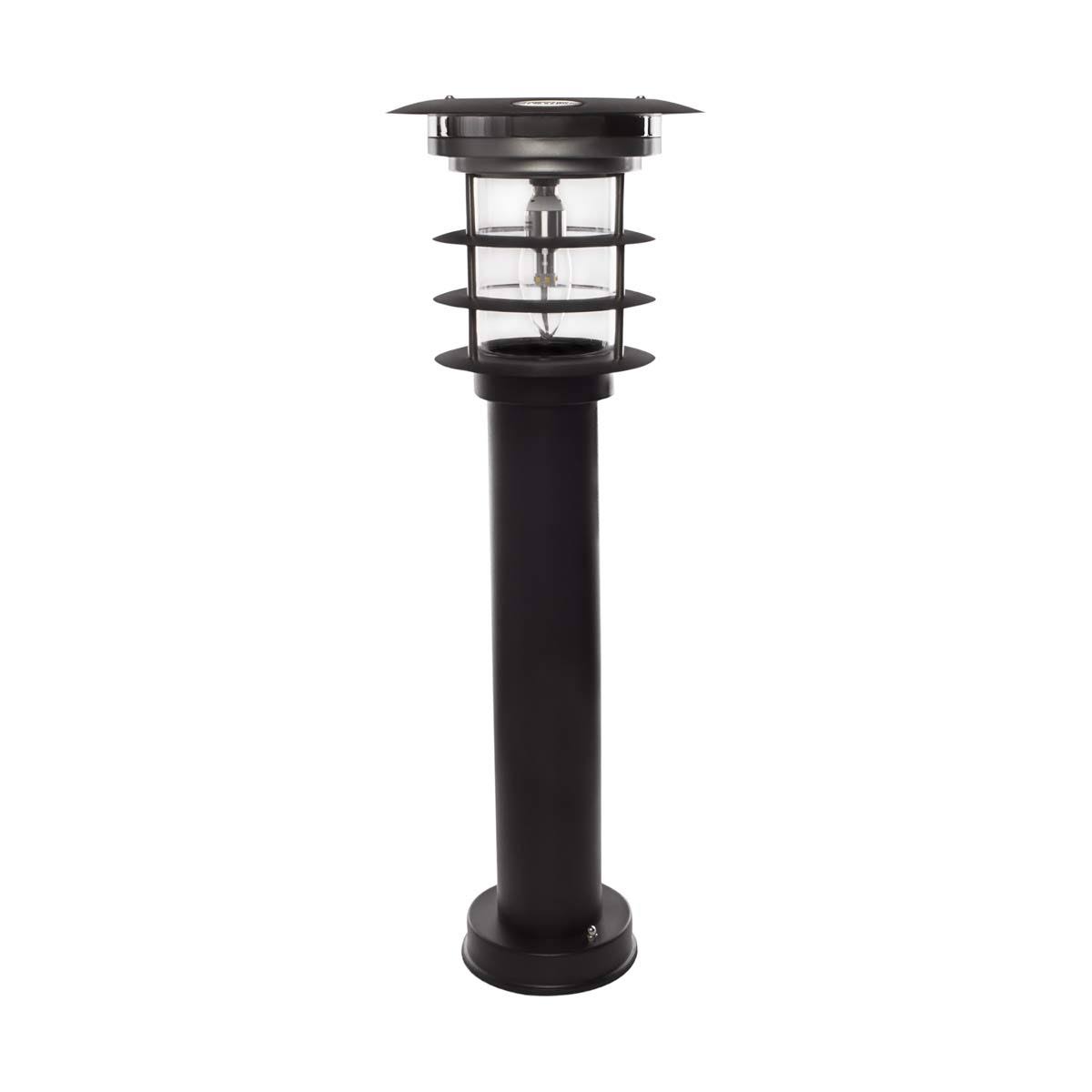 Gama Sonic Stainless Steel Solar Black Bollard Light