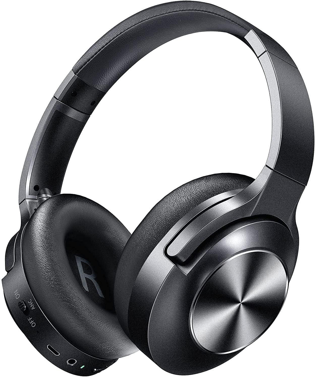 Active Noise Cancelling Wireless Headphones, Bluetooth Headset Over-Ear with QCOM 3.0 chip & CVC 8.0 Mic, 30H Playtime, for Airplane/Travel/Home