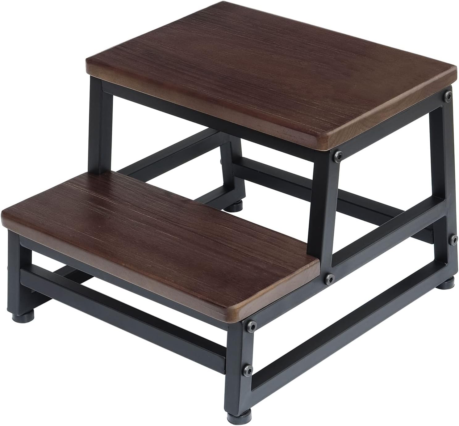 Wooden Bed Steps for High Beds, Holds Up to 500lb - Assembly Required (Ebony) Pack of 2