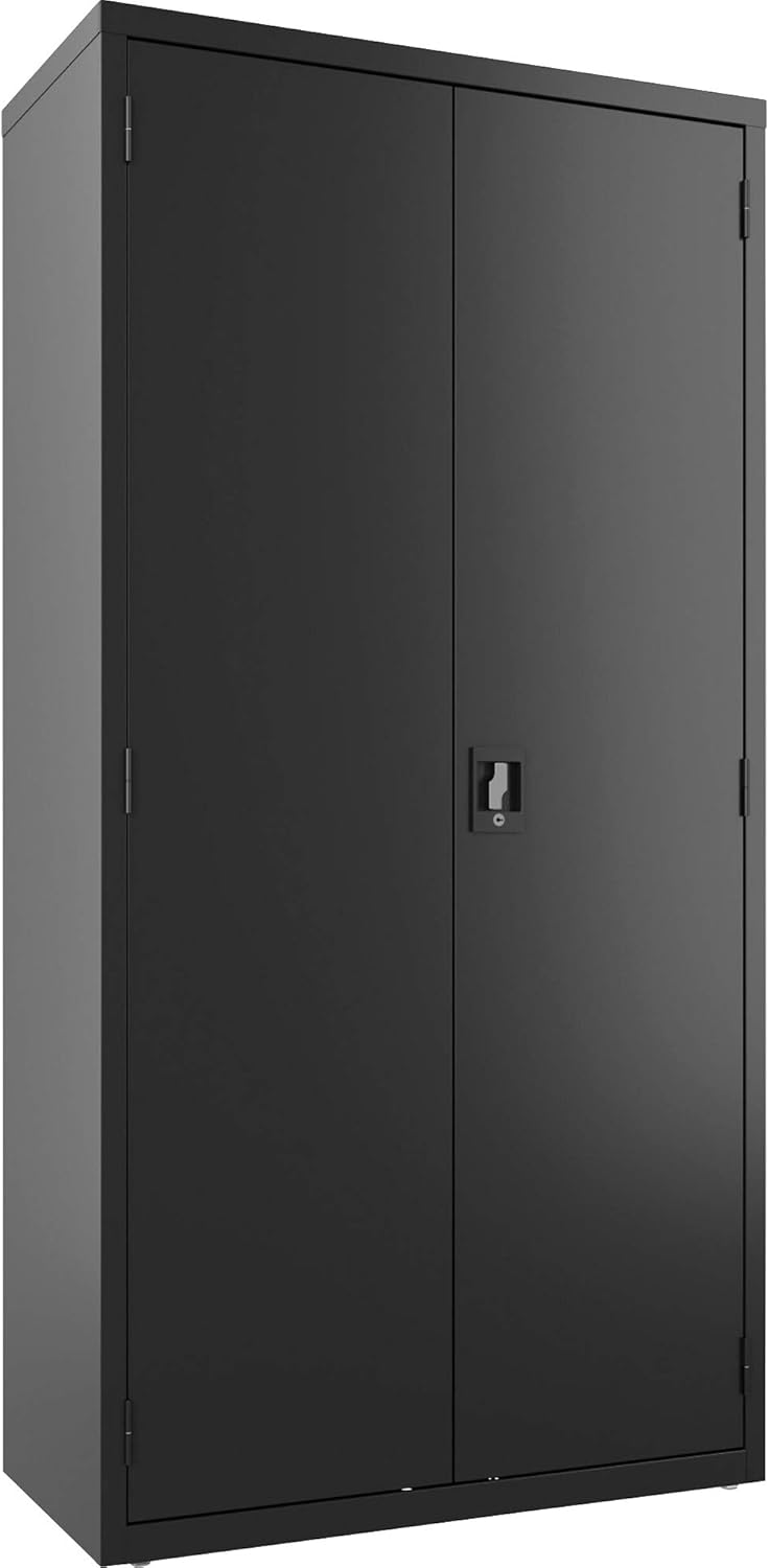 Lorell Steel Wardrobe Storage Cabinet, Black
