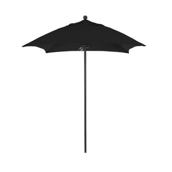 California Umbrella Venture Collection ALTO604302-5408 6' Patio Umbrella with Black Aluminum Pole Fiberglass Ribs Push Lift with