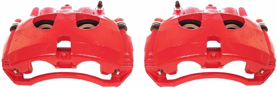 Power Stop Brake Calipers For Ram 2500/3500 2011-2018 Front Red w/Brackets Pair | S5172