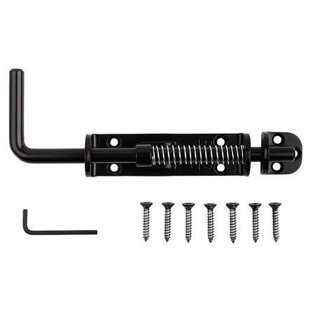National Hardware N109-214 Spring Loaded Heavy Duty Sliding Bolt Black