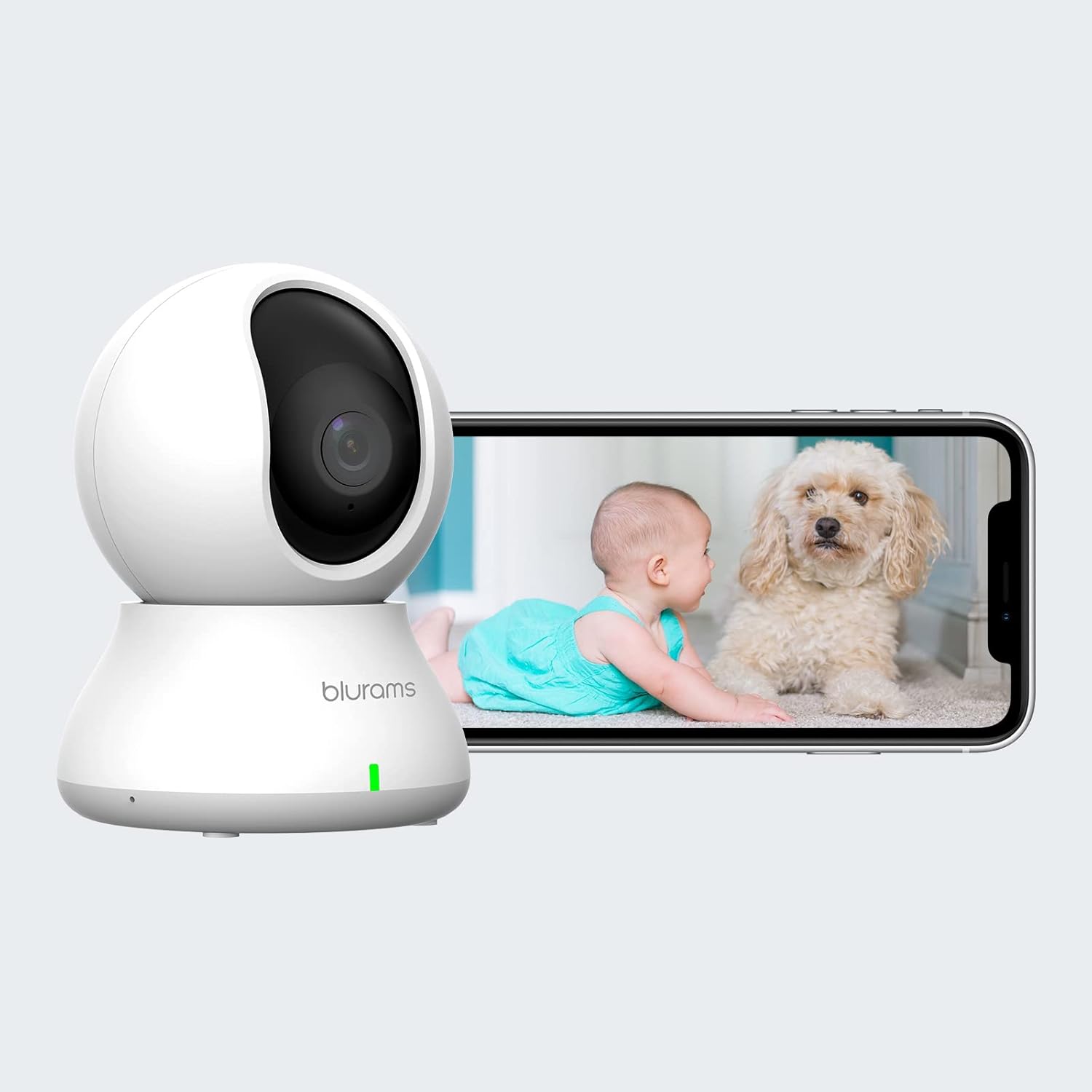 blurams 2K Security Camera PTZ Indoor 2pc, WiFi Baby Monitor Pet/Nanny Camera w/2-Way Audio | Motion Tracking | IR Night Vision | Cloud&Local Storage Pack of 2