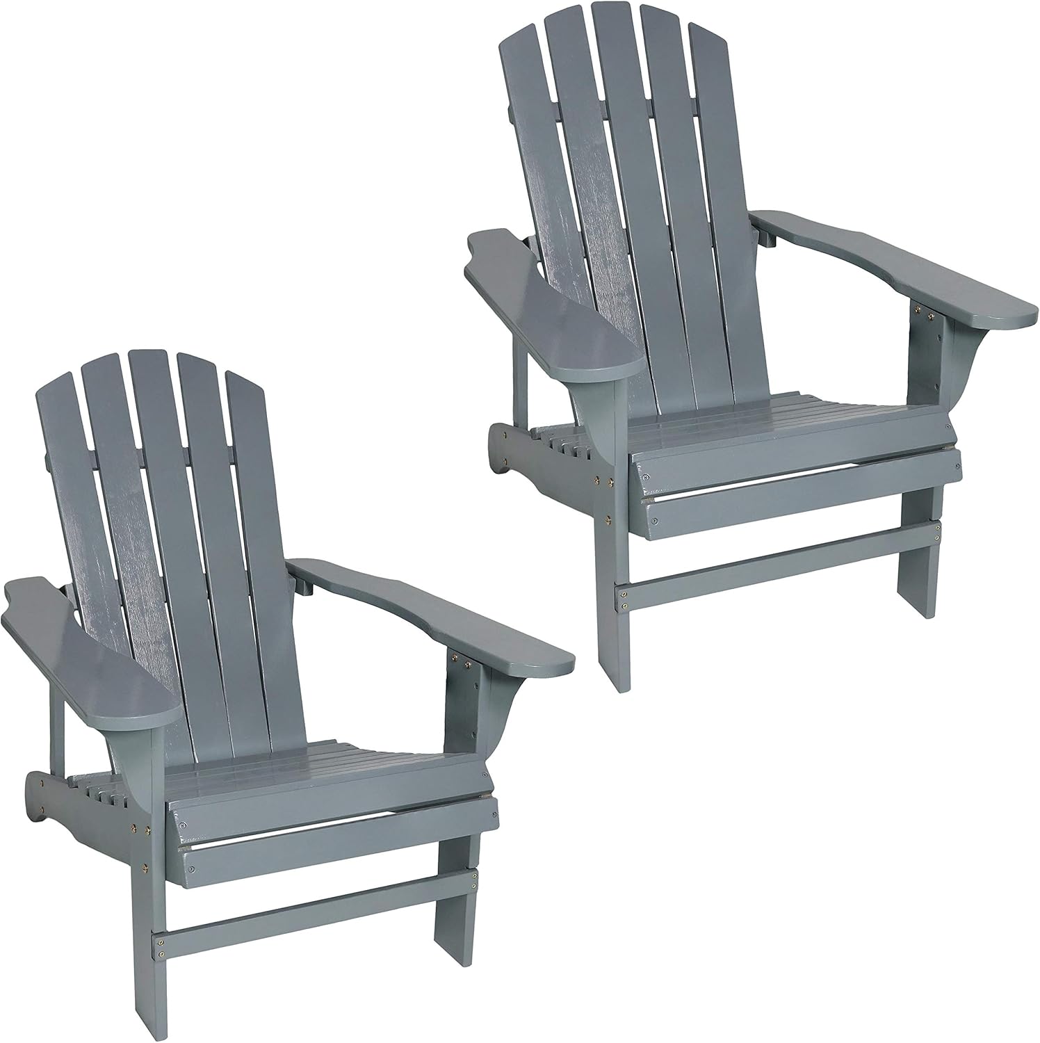 Sunnydaze Coastal Bliss Outdoor Wooden Adirondack Patio Chair Set of 2, White