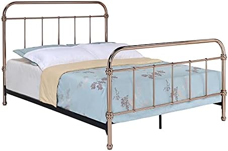 Furniture of America Gracie Contemporary Metal California King Bed in Rose Gold