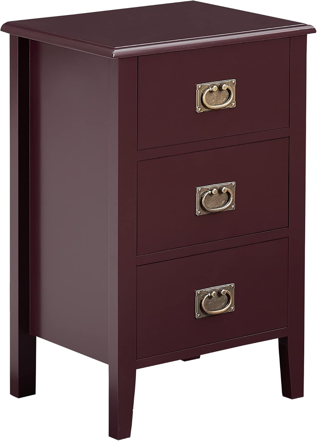 VECELO Nightstands Set of 2 Side/End Tables for Living Room Bedside with One Drawer, Vintage Accent Furniture for Small Space, Solid Wood Legs, Black