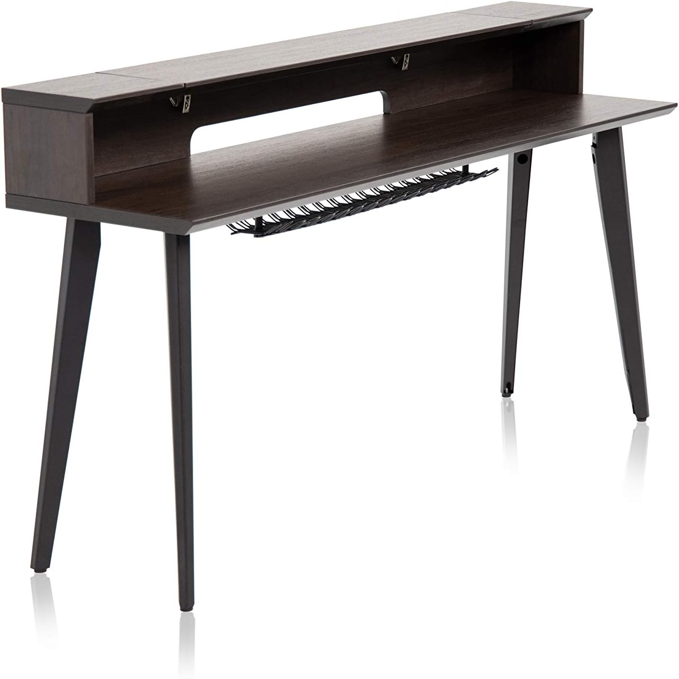 Gator Frameworks Elite Series 10U Studio Rack Desk with Slide-Out Tray and Rear Cable Passthrough; Driftwood Grey Finish (GFW-ELITEDESKRK-GRY)