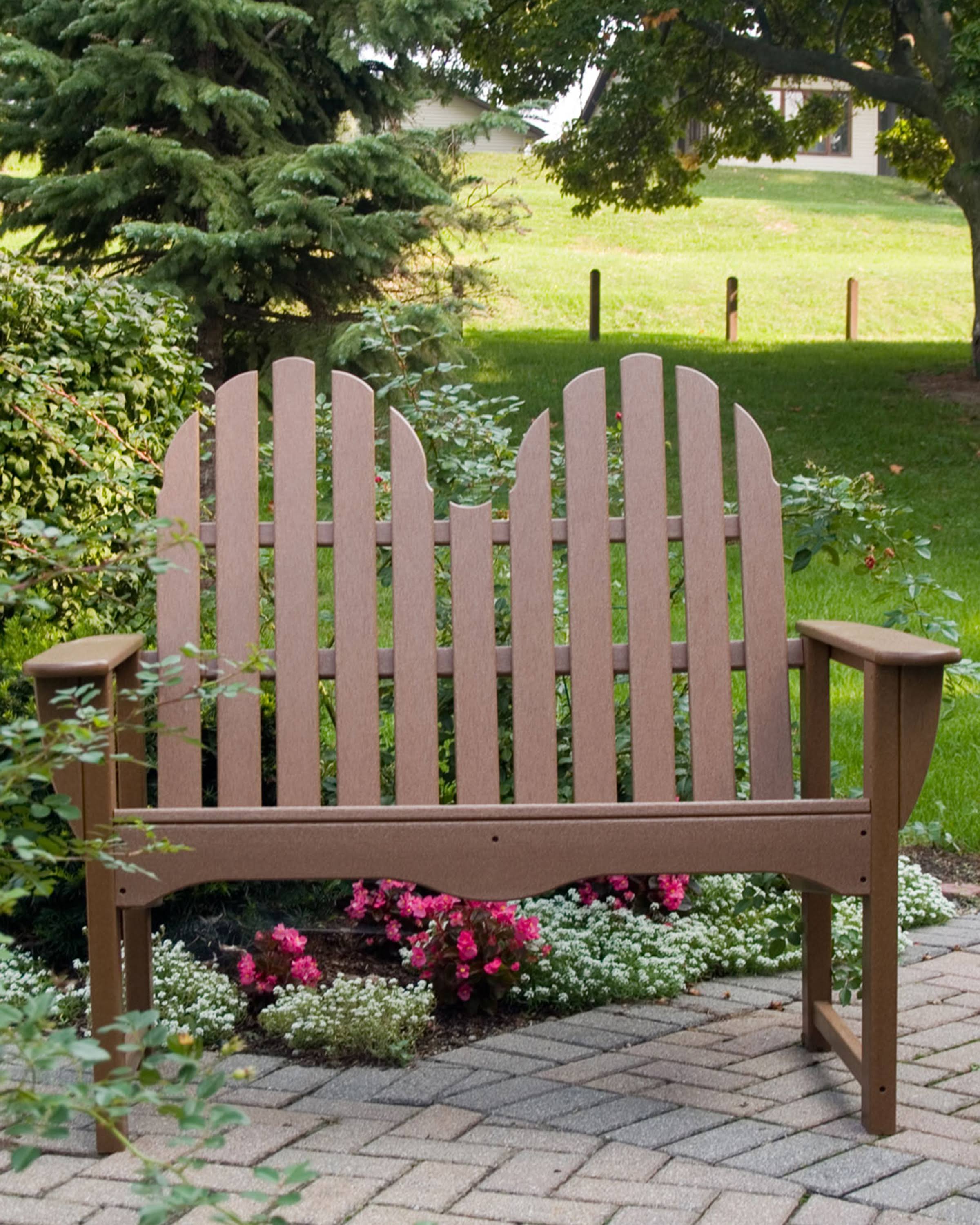 POLYWOOD Classic Adirondack 48x22 Bench - Teak