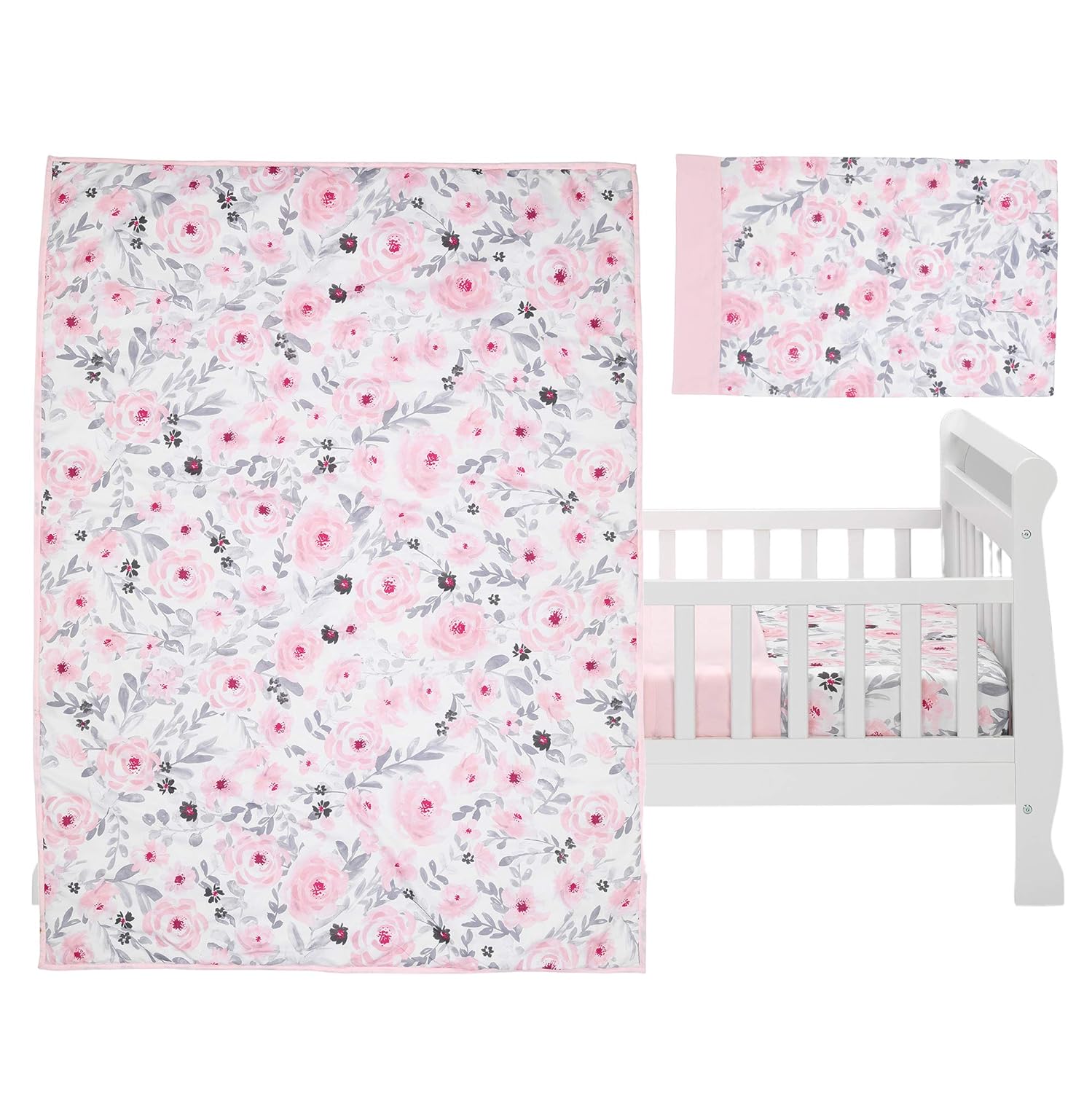 Bedtime Originals Blossom 4-Piece Toddler Bedding Set - Pink, Garden, Floral Pack of 2