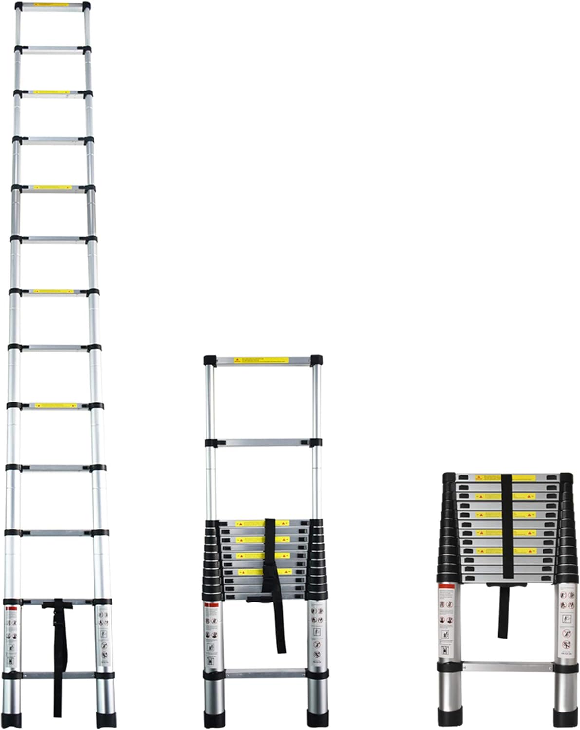 netuera Aluminum Telescopic Extension Ladder Collapsible Ladder, One-Button Retraction Extension Ladder,Multi-Use, 330 lbs Capacity,10.5FT / 3.2M 12.5FT / 3.8M 14.5FT / 4.4M