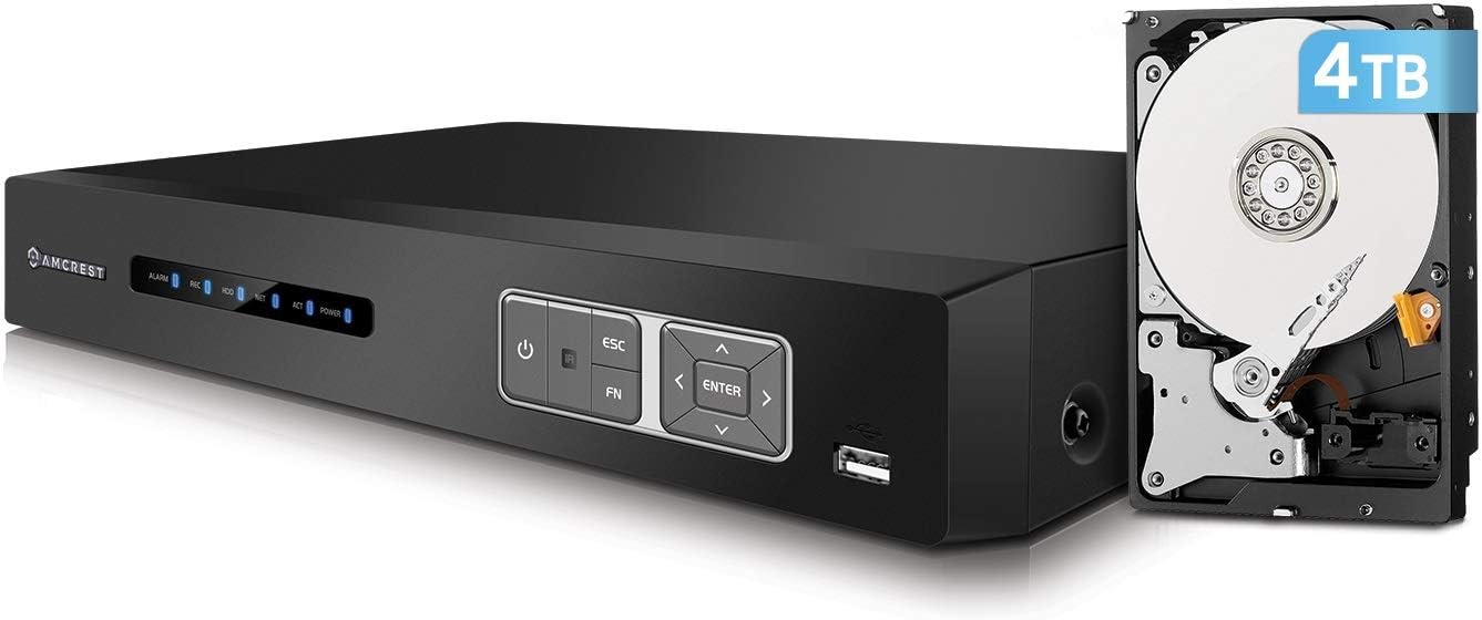 Amcrest 4K UltraHD 16 Channel DVR Security Camera System Recorder, 8MP Security DVR for Analog Security Cameras & IP Cameras, Remote Smartphone Access, Hard Drive & Cameras NOT Included (AMDV8M16-H5)